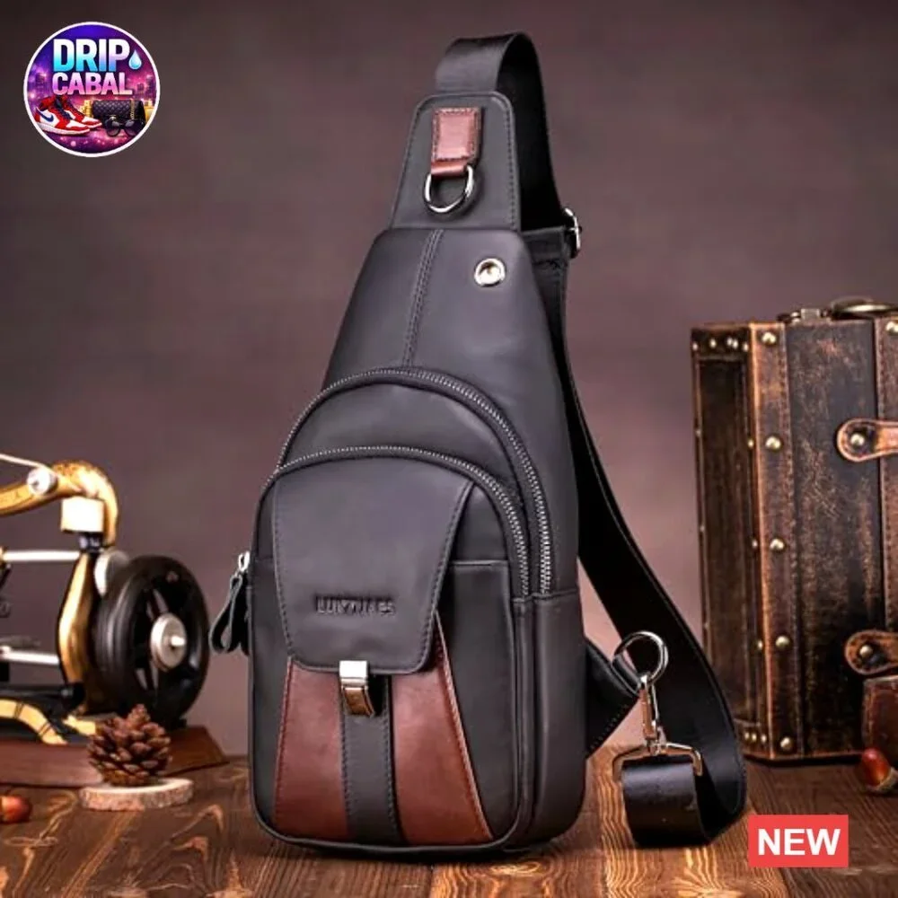Genuine Leather Sling Bag Crossbody Chest Pack Travel Daypack